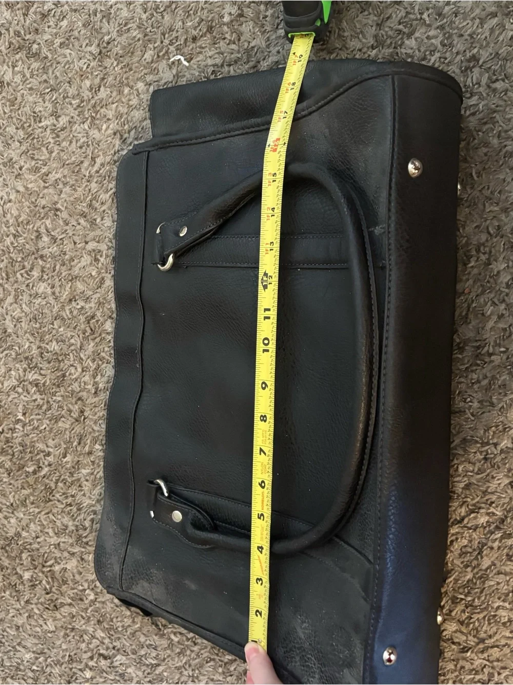 Merona Black Faux Leather Laptop Bag